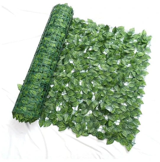 Artificial Leaf Privacy Fence Roll Wall Landscaping Fence Privacy Fence Screen Outdoor Garden Backyard Balcony Green Basket