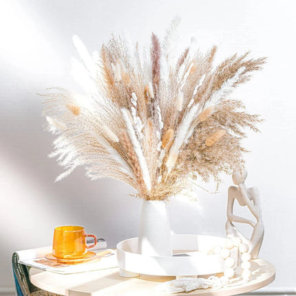 50Pcs Fluffy Pampas Dried Flowers Bouquet Home Decor Natural Bunny Rabbit Tail Grass Artifical Flower Wedding Party Decoration