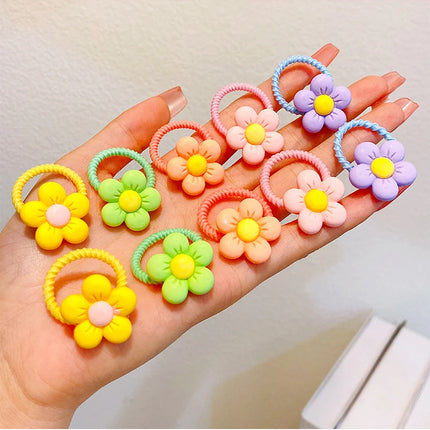 Children's Hair Circles Small Girl Cute Flowers Don't Hurt High Elastic Headband Baby Tied Little Jiujiu Rubber Band Headwear