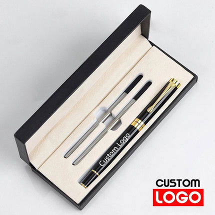 Gift Box Packaging Luxury Metal Ballpoint Pens School Business Office Signature Roller Pen Student Stationery Supplies Writing