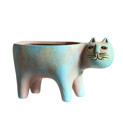 Ceramic Flower Pot Cute Cat Succulent Plant Pots Vase Simulation Animal Cartoon Pots Planters for Indoor Plants Home Decoration