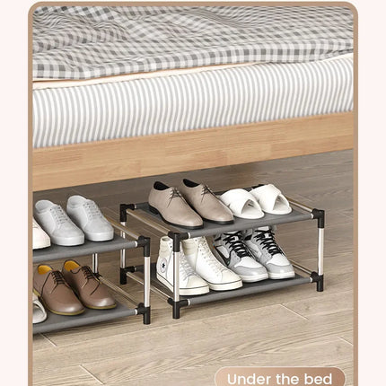 Fashion shoe rack metal simple shoe rack shoe storage rack bracket space saving living room black shoe rack