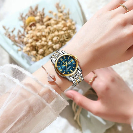 POEDAGAR Women Wristwatch Luxury Quartz Ladies Watch Waterproof Stainless Steel Luminous Date Week Women's Watches Dress Clock