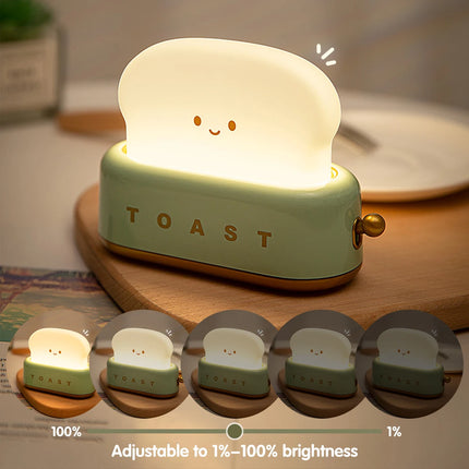 Cute Bread Light LED Night Lamp Baby Sleeping Bedside Warm Lamp for Home Nursery Bedroom Ambient Light Lactation Illumination