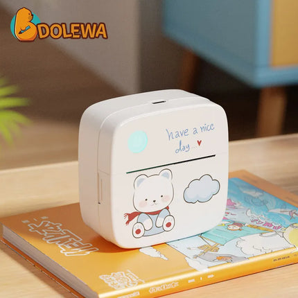 LAILAI BEAR Mini Printer Portable Printer Thermal Printing Sticker Wireless Inkless Pocket Printer Self-adhesive Label 1200mAh