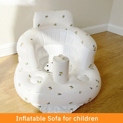 Baby Inflatable Sofa Children Puff Portable Bath Chairs PVC Multifunctional Seat Practice Sitting Bath Stool