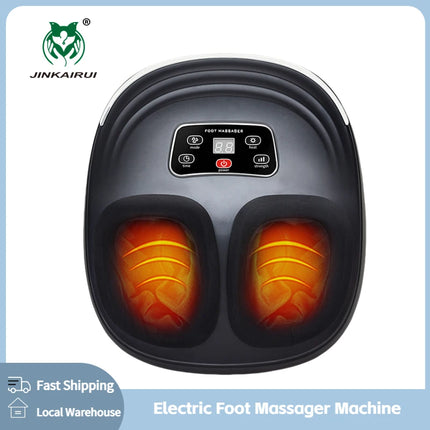 Jinkairui Kneading Air Compression Electric Foot Massage Machine Roller Shiatsu Heated Multifunctional Relaxation Household Gift