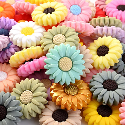 10pcs/lot 20mm Baby Silicone Bead Flower Beads Baby Teether Chewable Beads Food Grade DIY Pacifier Chain Clips Accessories