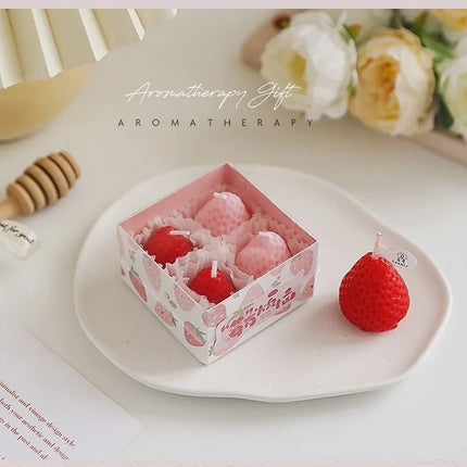 Scented Candle Strawberry Soybean Wax Fragrance Hotel Wedding Birthday Gift Aromatherapy Candles Room Home Decoration Accessorie