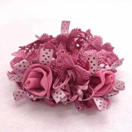 Bow Hair Fantaisie Tie  Elastic Hair Bands  Yarn Silk Flower  Headdress Elastique Cheveux Fille for Hair Accessories Woman