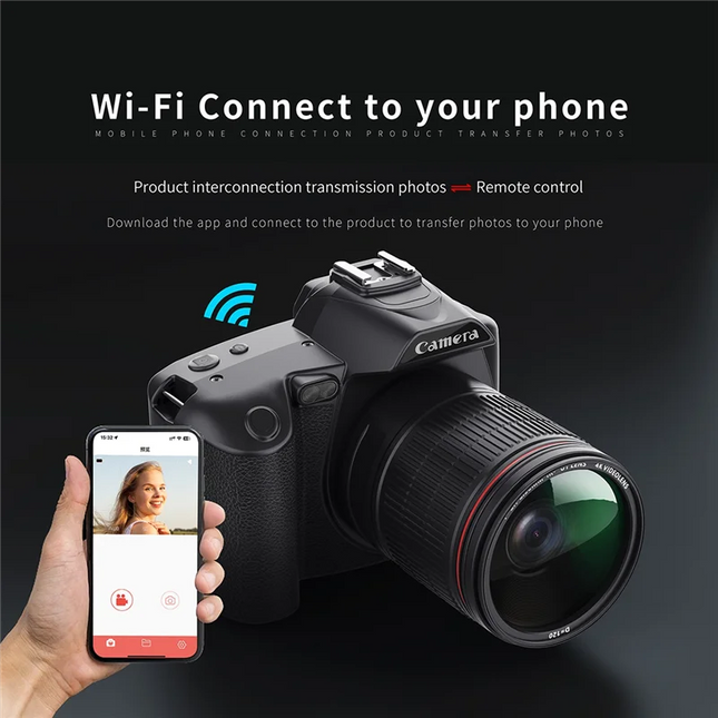 Digital Photography Camera 4K WIFI Web Cam Vintage Vlog Video Recorder 64MP Camcorder Camera Zoom Blogging Camera B