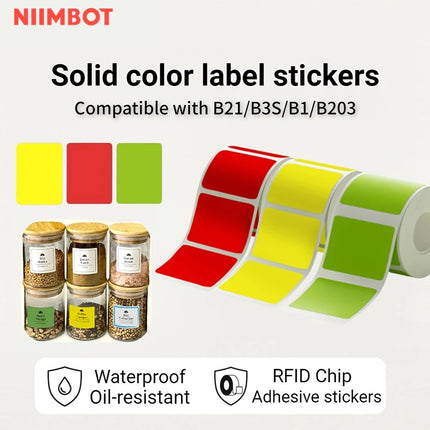 NIIMBOT B21/B203/B3S Label Machine Printing Paper Self Adhesive Label Waterproof Oil Resistant Tear Resistant Label