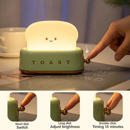 Cute Bread Light LED Night Lamp Baby Sleeping Bedside Warm Lamp for Home Nursery Bedroom Ambient Light Lactation Illumination