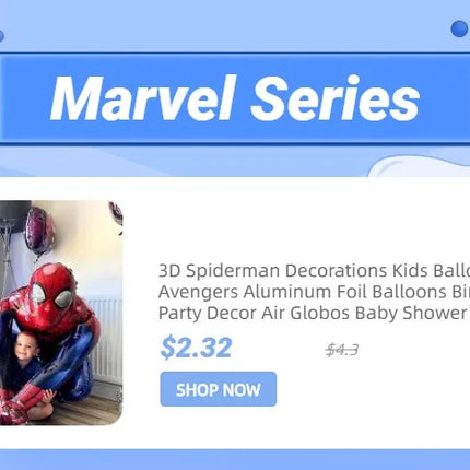 3D Spiderman Decorations Kids Balloon The Avengers Aluminum Foil Balloons Birthday Party Decor Air Globos Baby Shower Toy Gift