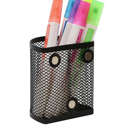 Pencil Holder Magnetic Pencil Cup For Refrigerator Magnetic Pen Holder Storage Basket Organizer Strong Magnets Mesh Pencil