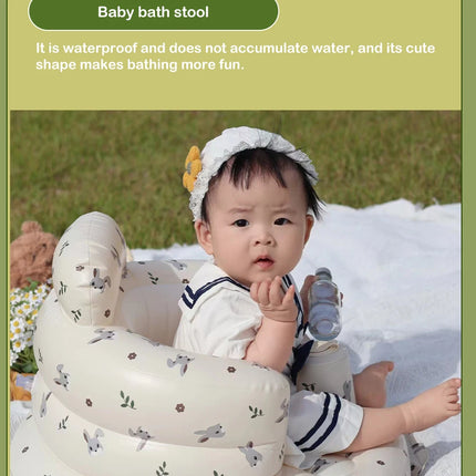 Infant Shining Baby Inflatable Sofa Children Puff Portable Bath Chairs PVC Multifunctional Seat Practice Sitting Bath Stool