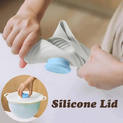 Silicone Fresh-keeping Lid Anti-spill Lid Dust-proof And Leak-proof Lid Kitchen Gadget Pot Lid Tableware Pot Lid Oil Cover Home