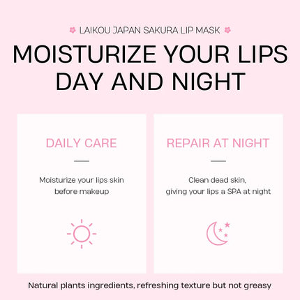 8g LAIKOU Sakura Lip Sleeping Mask Hydrating Moisture Nutriousing Wrinkle Smoothing Dryness Lip Mask Korean Cosmetics Skin Care