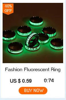 SMJEL Fashion Heartbeat Luminous Ring for Women Men Fluorescent Rings Heart Glow In Dark Stainless Steel Couple Ring JewelryGift