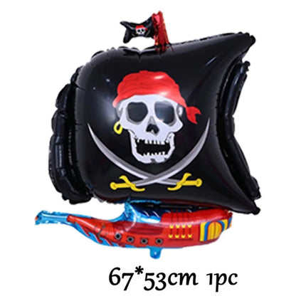 115Pcs Pirate Theme Balloon Garland Pirate Balloon Skull Latex Helium Balls Halloween Decorations Boys Birthday Party Supplies