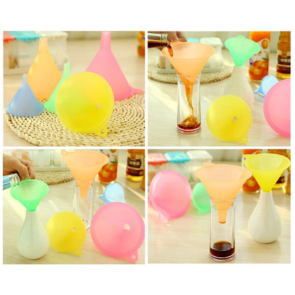 Pinkycolor Translucent 5pcs/set Kitchen Mini Funnel Bar Wine Flask Funnels Food-grade Material