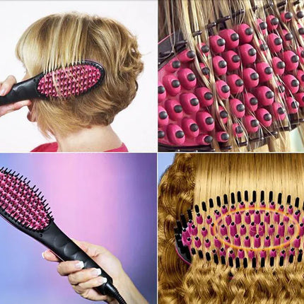 Electric Hair Straightening Brush Hot Comb Adjustable Temperature Hair Straightener Professional Women's Hair Heating Comb