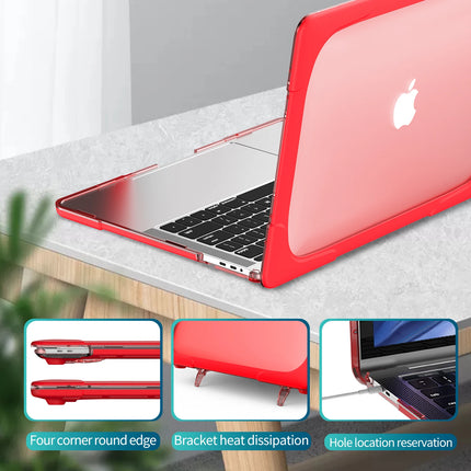 Laptop Case for Apple MacBook Air 13 2018/2020 M1 A1932 A2179 A2337 Micro Clip Design Laptop Cover Hard PC+Soft TPU With Bracket