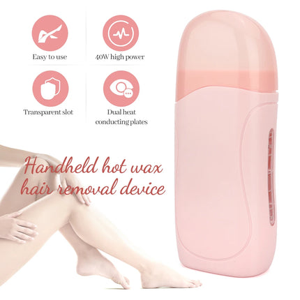 Roll on Depilatory Wax Kit Facial Body Hair Epilator Wax Hair Heating Handheld Depilatory Cleaner Portable Hair Removal Machine