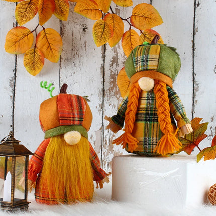 Fall Pumpkin Gnomes Handmade Fall Thanksgiving Gnome Plush Swedish Gnomes Ornaments Holiday Home Table Decorations Gifts