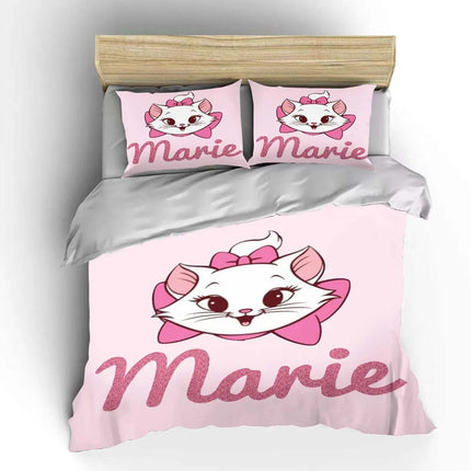 Disney Marie Cat Cartoon Bedding Set Quilt Duvet Cover 3 Pieces Pillowcase King Queen Size Bedclothes Children Bed Decor Gift