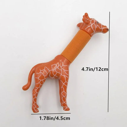 1Pc Stretch Pop Tube Giraffe Toy, Sensory Fidget Toy For Kids, Cute Giraffe Stress Relief Squeeze Decompress Toy