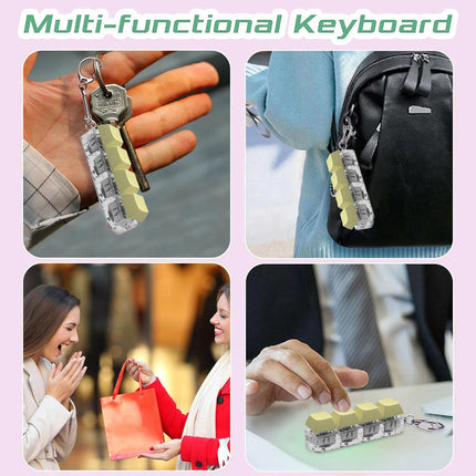 Keyboard Key Fidget Toy Colorful Keychain Keycap Stress Relief Toy For Children Adults Gifts Finger Button Anti-stress Toys