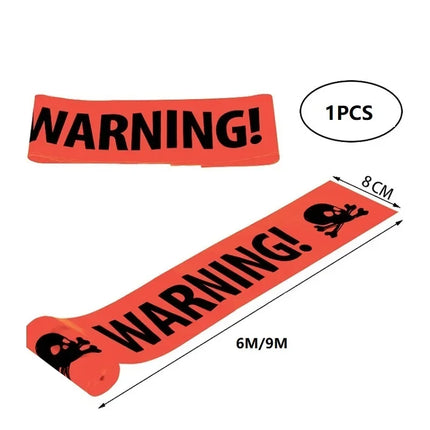 6Mx8CM Halloween Warning Tape Signs Halloween Props Danger Warning Line New Isolation Belt Sign Party Outdoor Garden Decor