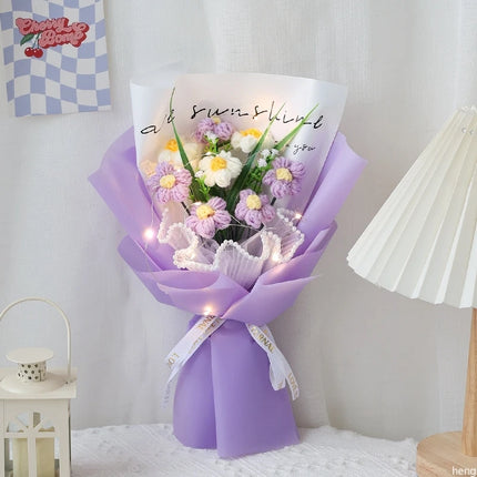 Artificial Flower Crochet Flower Bouquet Eternal Flowers Wedding Guest Gift Bouquets of Flowers Mother's Day Gift 어버이날