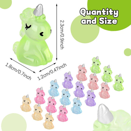 Cute Mini Resin Unicorn Luminous Miniature Glow in the Dark Figurines for Home Garden Ornaments Party Decoration Kids Gifts