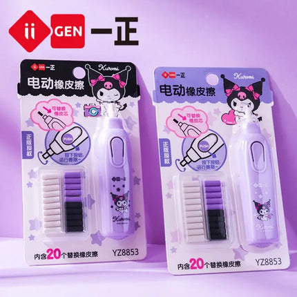 1pcs Sanrio Series Kuromi Cute Cartoon Electric Eraser Effortless Correction Cleaning Mistake Rubber School Student Stationery