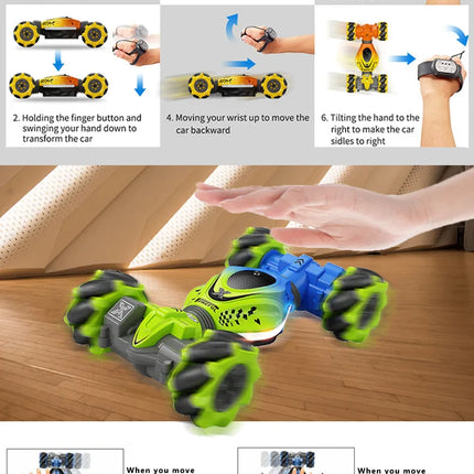 4WD RC Car Toy 2.4G Radio Remote Control Cars RC Watch Gesture Sensor Rotation Twist Stunt Drift Vehicle Toy for CHildren Kids
