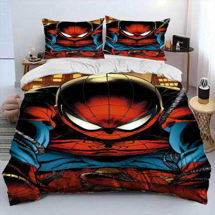 23 Style Spider Man Cartoon Marvel Comforter Bedding Set,Duvet Cover Bed Set Quilt Cover Pillowcase,Queen Bedding Set Adult Kids