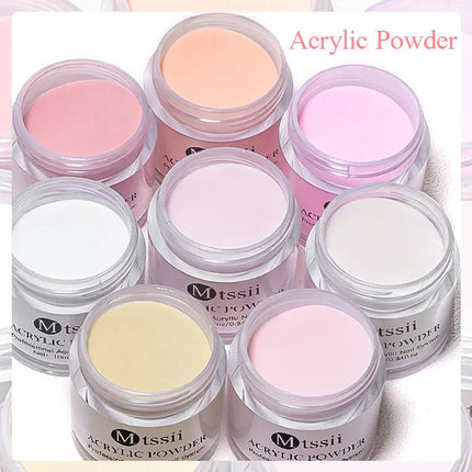 Nail Crystal Powder Kit Acrylic Liquid Set With Nail Brush Pink White Acrylics For Nails Extension Carving Professional Set