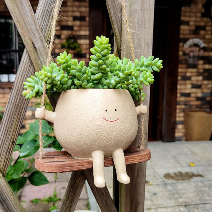 Plant Hanger Baskets Lovely Swing Face Planter Pot Succulent Flower Pots Balcony Wall Hanging Planter Decor Home Garden Supplies