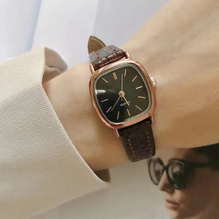 Casual Watch For Women Fashion Leather Watches Antique Simple Ladies Quartz Wristwatches Female Clock Gift Reloj Mujer