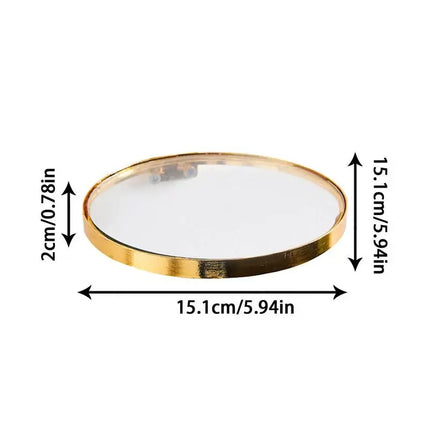 Glass Round Gold Edge Ledge Simple Flowers Wall Shelves Plant Pot Vase Ornaments Rack Wall Shelf Crafts Home Decoration