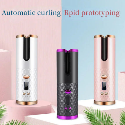 Automatic Hair Culers 3 Color Option USB Charging Portable Wireless Rotate Hair Curler Auto Hair Curling Iron Anti Scalding