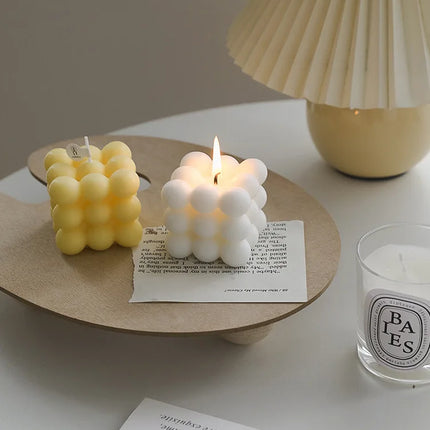 Ins Style Bubble Cube Candle Handmade Scented Candle Aromatherapy Soy Wax Candle Wedding Birthday Candles Party Home Decoration