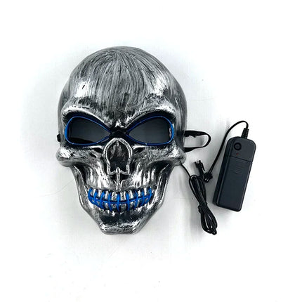 LED Halloween Skull Mask Party Supply Horror Skeleton Head Flashing in The Dark Night Scary Mask Halloween Shock Face for Adult