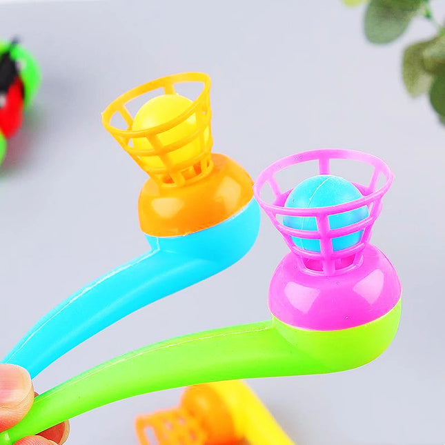 12Pcs Fun Magic Blowing Pipe Floating Ball Game Kids Birthday Party Favors Keepsakes Carnival Christmas Party Prizes Piñatas Toy