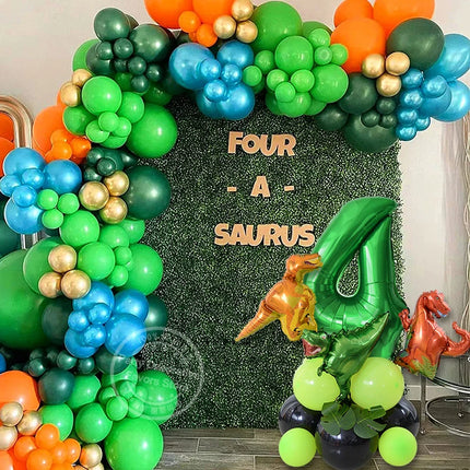 Dinosaur Happy Birthday Garland Banner Roar Dino Party Balloons Jungle Animal Safari 1st Kids Birthday Party Decoration Supplies