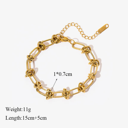 EILIECK 316L Stainless Steel Gold Color Bracelet for Women Simple Style Link Chain Bangle Trendy Fashion Non-fading Jewelry Gift