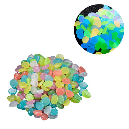 100Pcs Fish Tank Pebbles Multifunction Glow In The Dark Pebbles Outdoor Decorative Stones Reusable for Garden Yard Patio