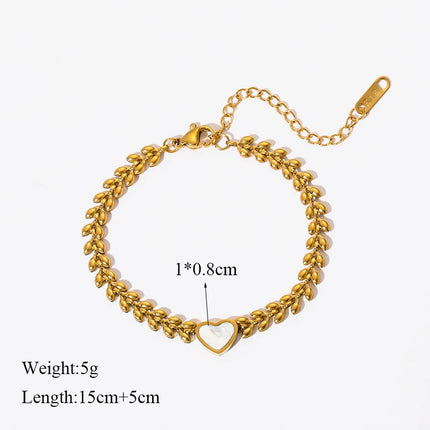 EILIECK 316L Stainless Steel Gold Color Bracelet for Women Simple Style Link Chain Bangle Trendy Fashion Non-fading Jewelry Gift